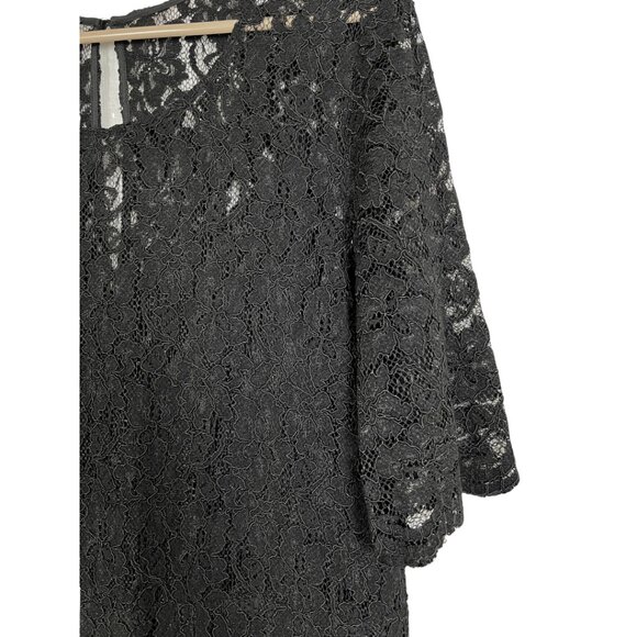 Pendleton Black Lace Dress Size 12 Flounce Hem Lined - Picture 6 of 15